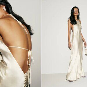 Reformation Jeany Silk Dress - Fior Di Latte / White / Ivory